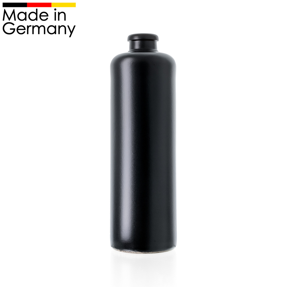 schwarz matte Tonflasche 0,5 l