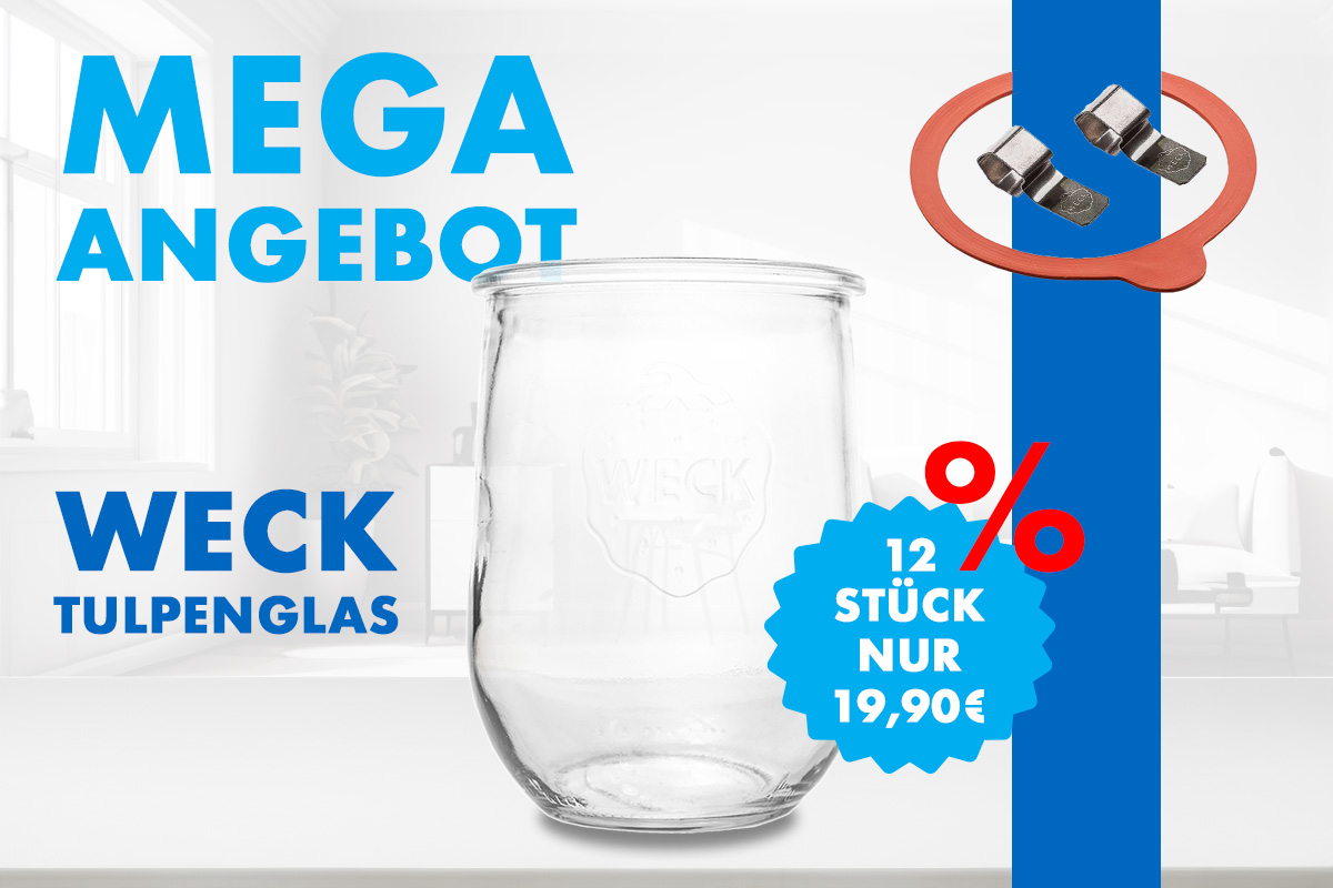 Angebot 12er Set Weck-Tulpenglas 1 Liter 