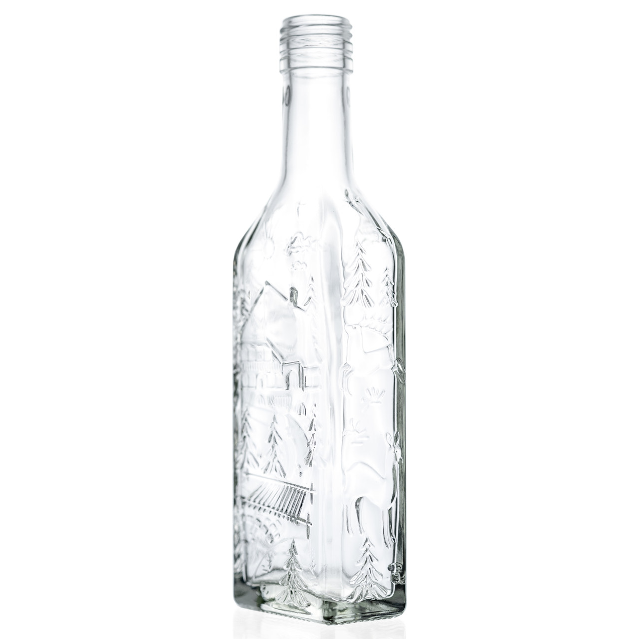 Kirschwasserflasche 350 ml - Schwarzwald- Motiv - seitlich - SKIRS006 - Flaschenbauer