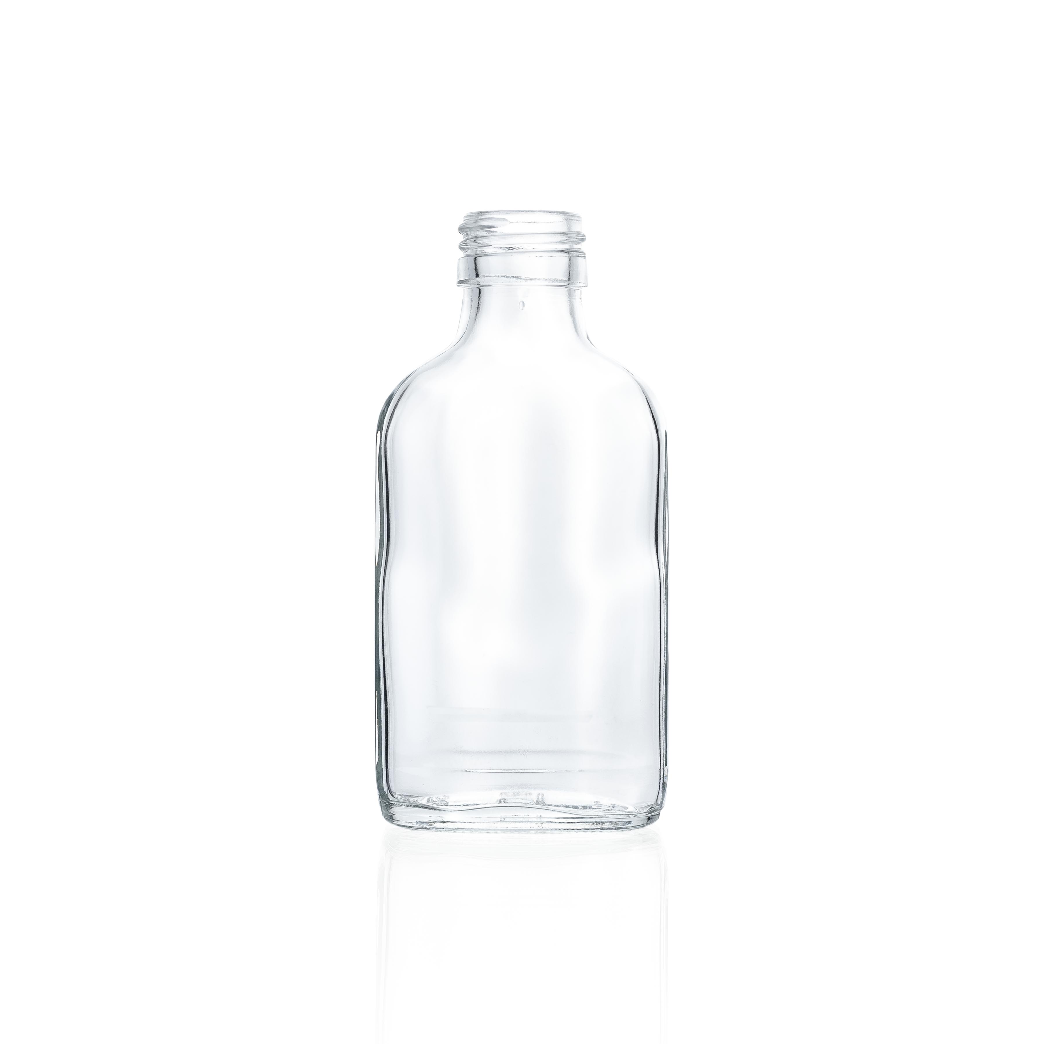 Taschenflasche flach 100 ml mit 28 mm Standard-Mündung - Flaschenbauer